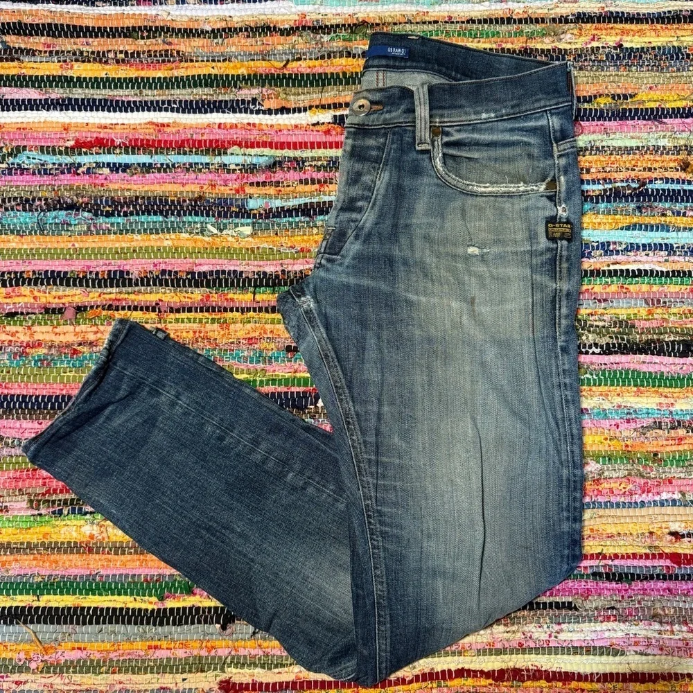 G-Star Raw Men’s Jeans 32x32 – Distressed Denim Straight Fit